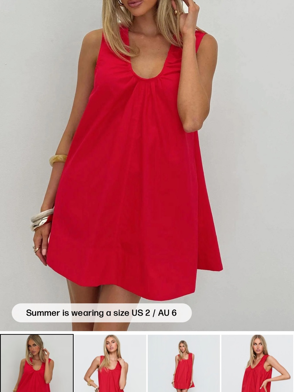 Princess Polly Eberta Rouched baby doll mini dress red